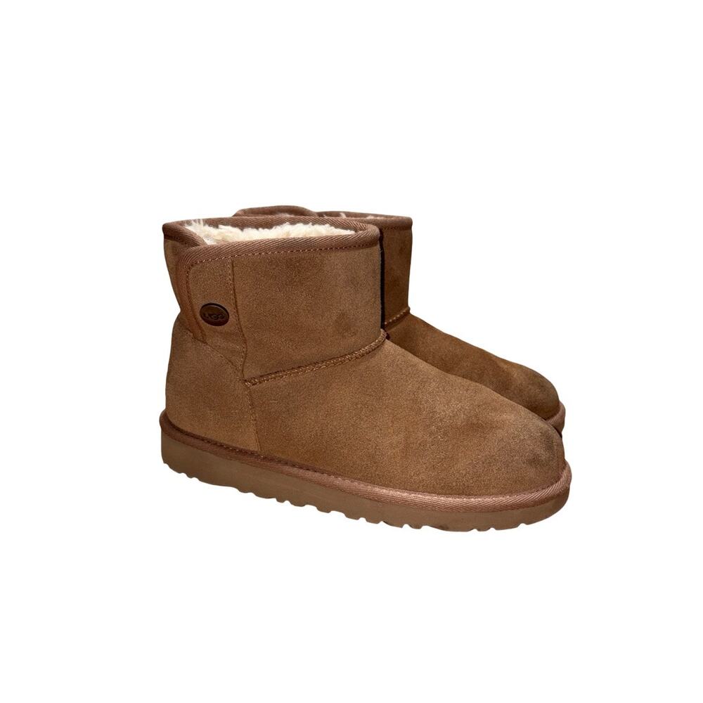 UGG Jona Suede Shearling Lined Ankle Boots in Tan/Brown Size: US 3 EU 35 Kids